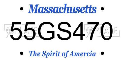 55GS470 Massachusetts License Plate
