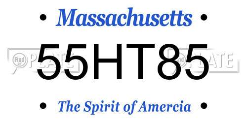 55HT85 Massachusetts License Plate