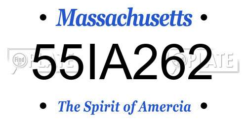 55IA262 Massachusetts License Plate
