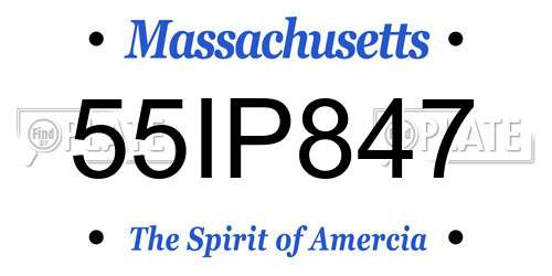 55IP847 Massachusetts License Plate