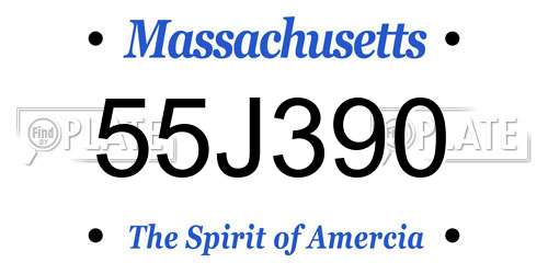 55J390 Massachusetts License Plate