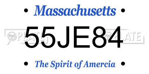 55JE84 Massachusetts License Plate
