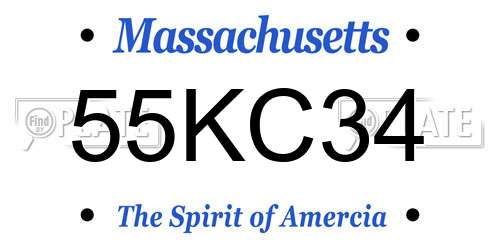 55KC34 Massachusetts License Plate