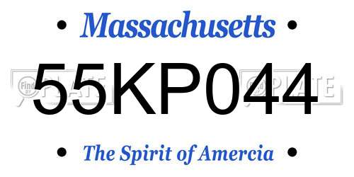 55KP044 Massachusetts License Plate