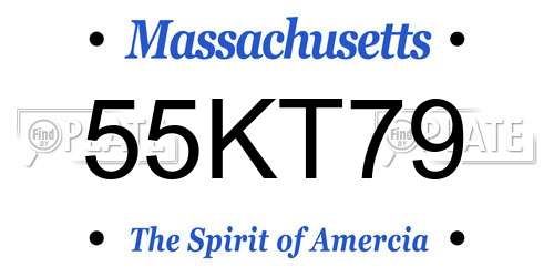 55KT79 Massachusetts License Plate