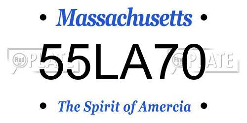 55LA70 Massachusetts License Plate