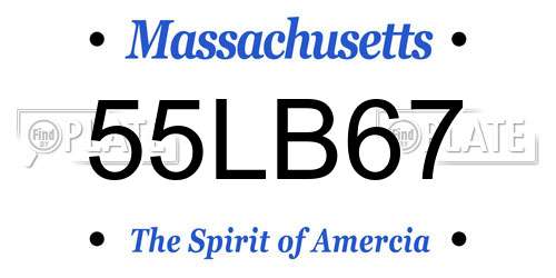 55LB67 Massachusetts License Plate