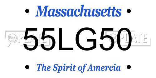 55LG50 Massachusetts License Plate