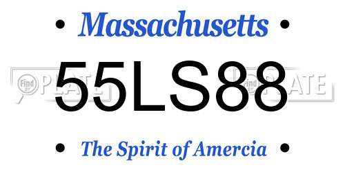 55LS88 Massachusetts License Plate