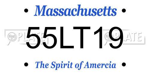 55LT19 Massachusetts License Plate