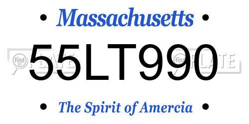 55LT990 Massachusetts License Plate