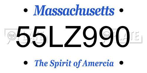 55LZ990 Massachusetts License Plate
