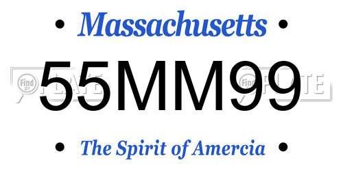 55MM99 Massachusetts License Plate
