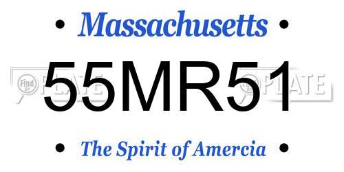 55MR51 Massachusetts License Plate