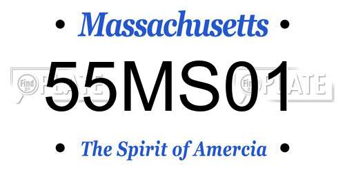 55MS01 Massachusetts License Plate