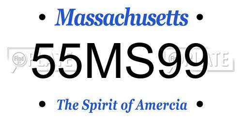 55MS99 Massachusetts License Plate