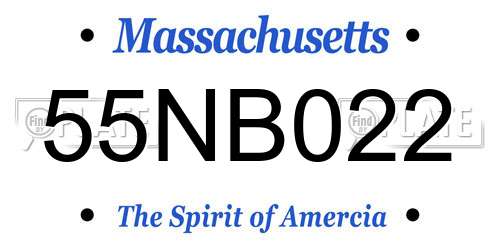 55NB022 Massachusetts License Plate