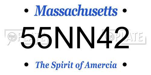 55NN42 Massachusetts License Plate