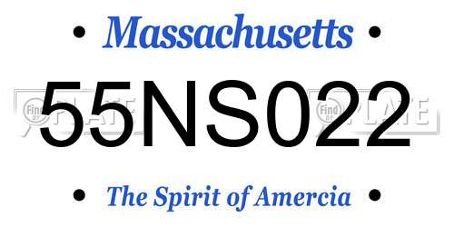 55NS022 Massachusetts License Plate