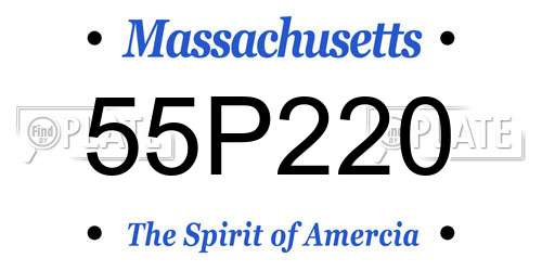 55P220 Massachusetts License Plate