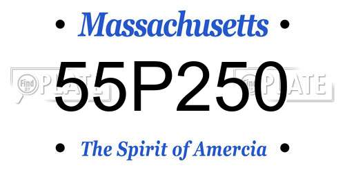 55P250 Massachusetts License Plate
