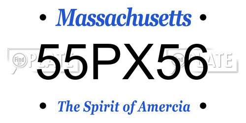 55PX56 Massachusetts License Plate