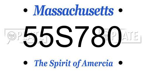 55S780 Massachusetts License Plate