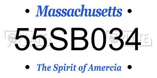 55SB034 Massachusetts License Plate