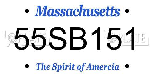 55SB151 Massachusetts License Plate