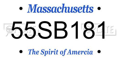 55SB181 Massachusetts License Plate