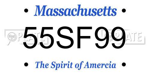 55SF99 Massachusetts License Plate
