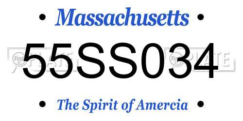 55SS034 Massachusetts License Plate