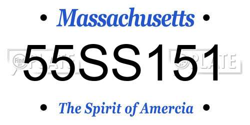 55SS151 Massachusetts License Plate