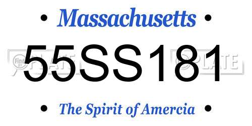 55SS181 Massachusetts License Plate