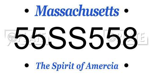 55SS558 Massachusetts License Plate