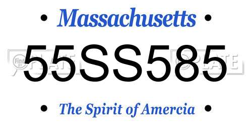 55SS585 Massachusetts License Plate