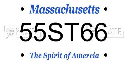 55ST66 Massachusetts License Plate
