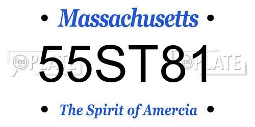 55ST81 Massachusetts License Plate