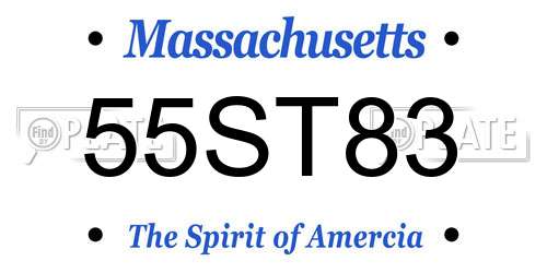 55ST83 Massachusetts License Plate