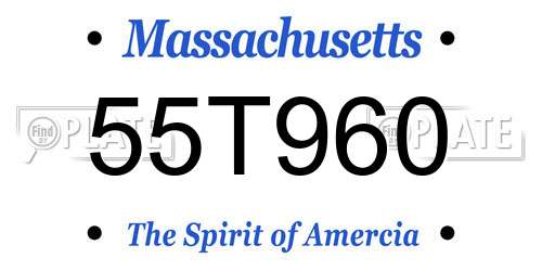 55T960 Massachusetts License Plate