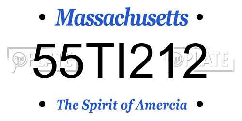 55TI212 Massachusetts License Plate