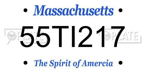 55TI217 Massachusetts License Plate