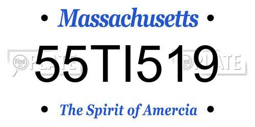 55TI519 Massachusetts License Plate