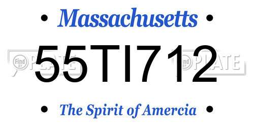 55TI712 Massachusetts License Plate