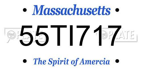 55TI717 Massachusetts License Plate