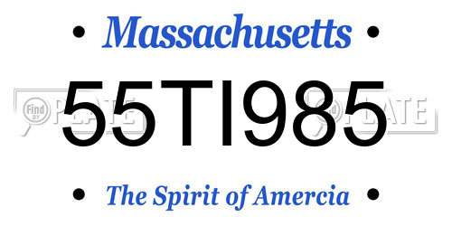 55TI985 Massachusetts License Plate