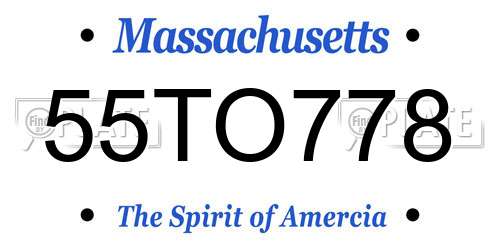 55TO778 Massachusetts License Plate