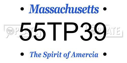 55TP39 Massachusetts License Plate