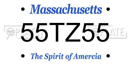55TZ55 Massachusetts License Plate