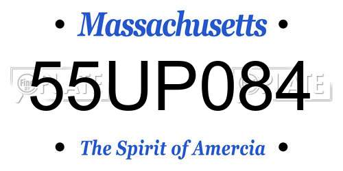 55UP084 Massachusetts License Plate